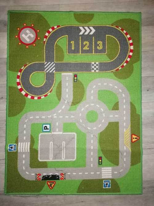 Tapis enfants imprimé circuit/routes