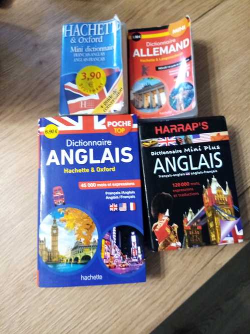 Lot dictionnaires ft-en et fr-de