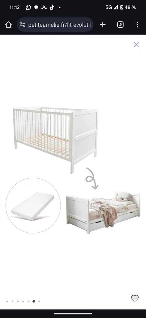 Lit barreau enfant convertible 