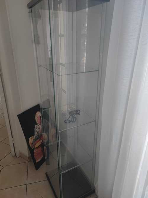 Vitrine en verre + table basse