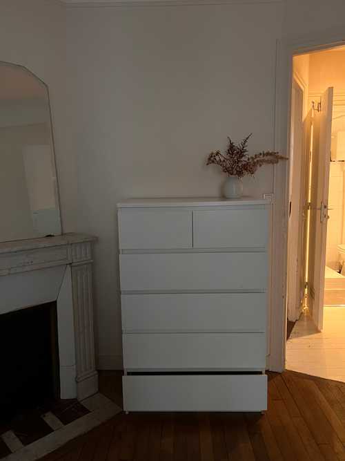 Commode 6 tiroirs 80x123 cm (Modèle Malm, IKEA) 