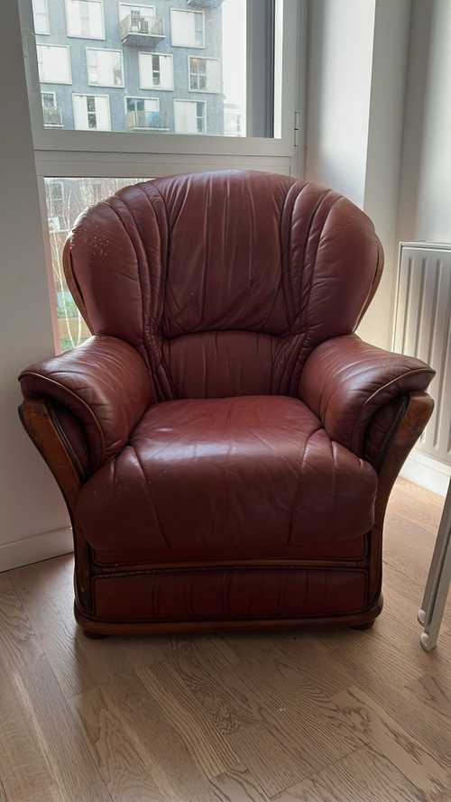 Fauteuil cuir à donner