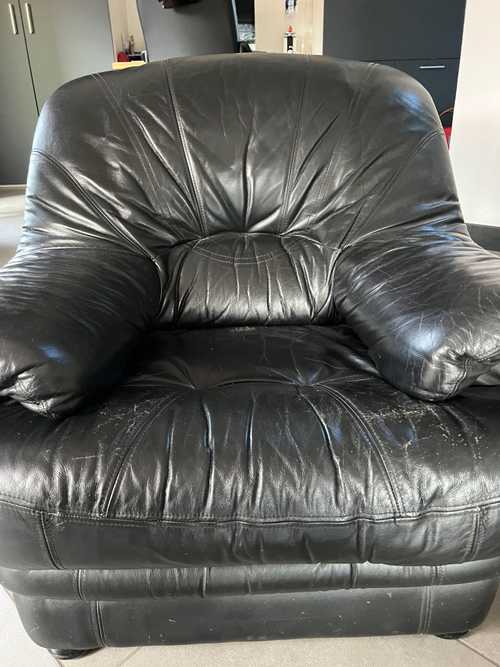 Fauteuil cuir noir