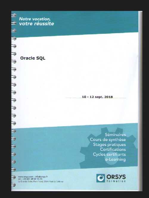 cours Oracle SQL 2018